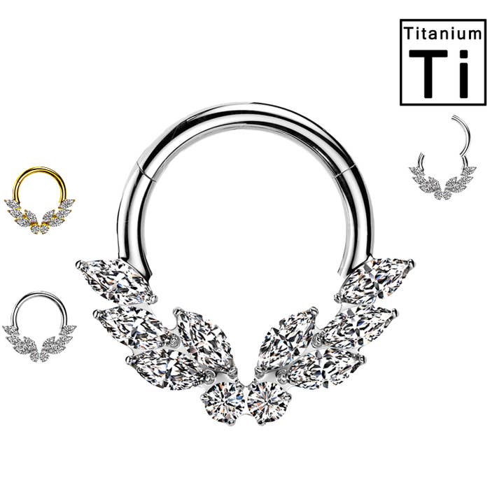 PWY-105 Titanhalsring med klickfunktion och fjärilsdetalj för wholesale av Awaken