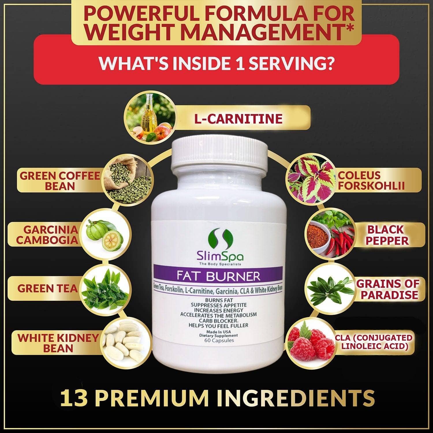 SlimSpa The Body Care Specialists - Wholesale Oral Supplement/Vitamin - Fat Burner Maximum Strength (60 caps)7