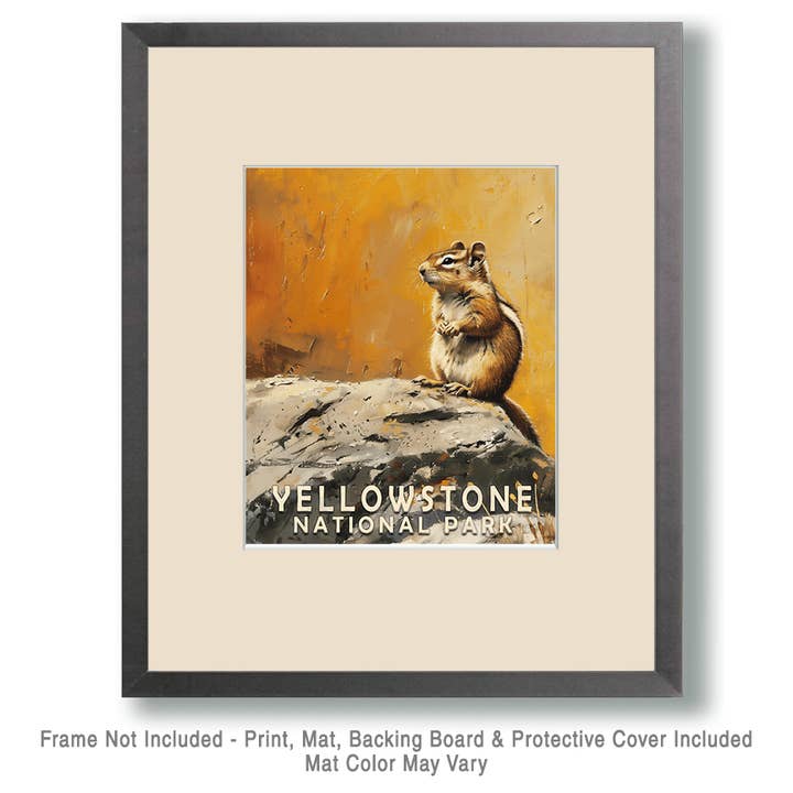 Mowbi - Wholesale Art Print - Chipmunk - Yellowstone National Park Souvenir Home Decor Wall Art Prints – 8″x10″ Artwork – 11″x14″ Matte1