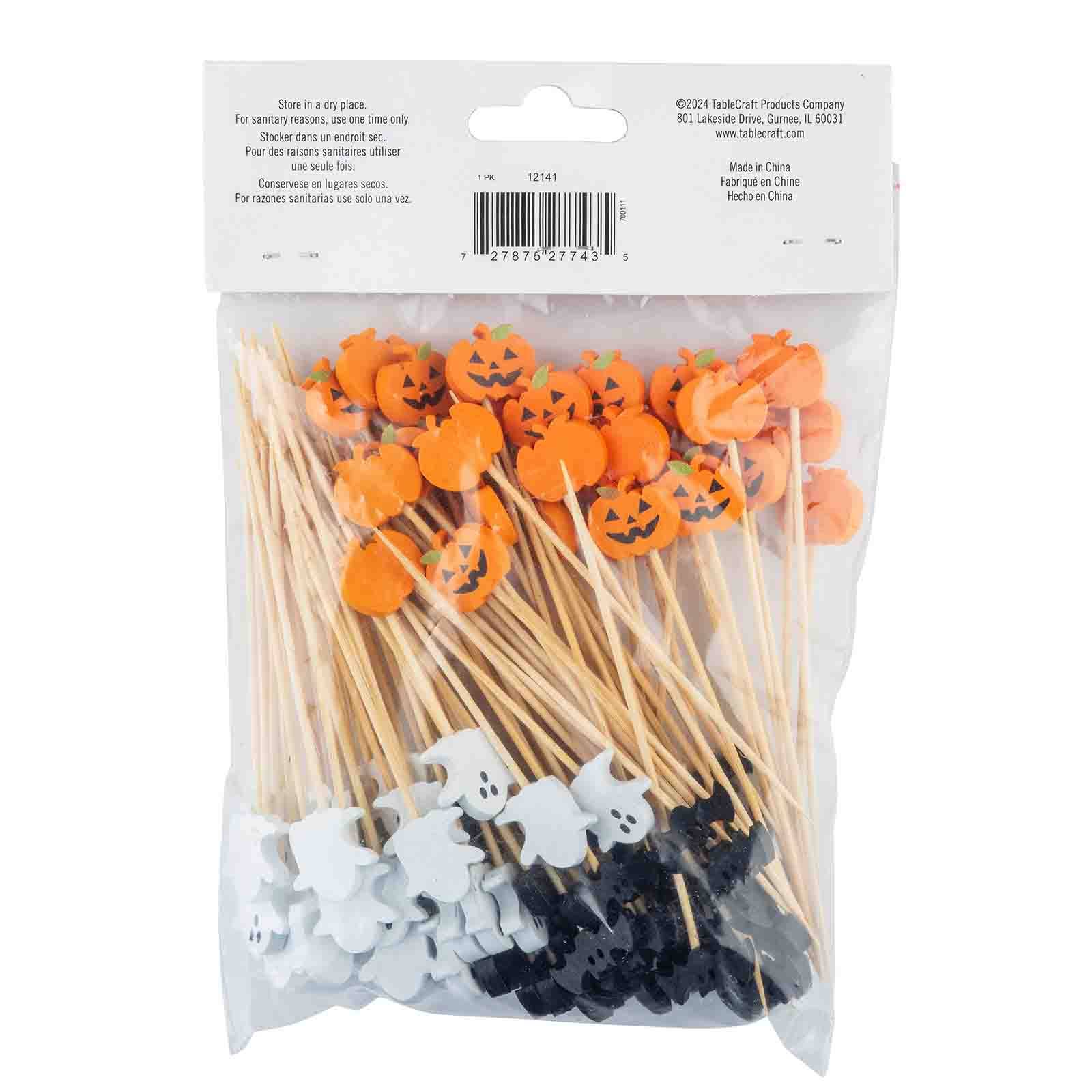 TableCraft Products Company - Wholesale Cake/Cupcake Topper - 4.5" Decorative Picks (Pumpkin, Ghost, & Bat), Pack of 10013