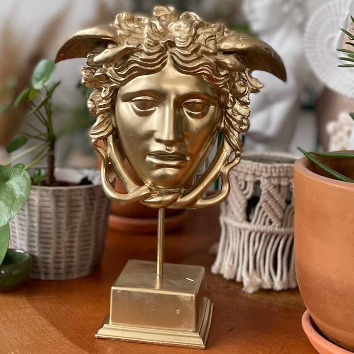 RomaArtSculptures – Großhandel Skulptur – Medusa-Kopfstatue auf Sockel, Skulptur aus der griechischen Mythologie4