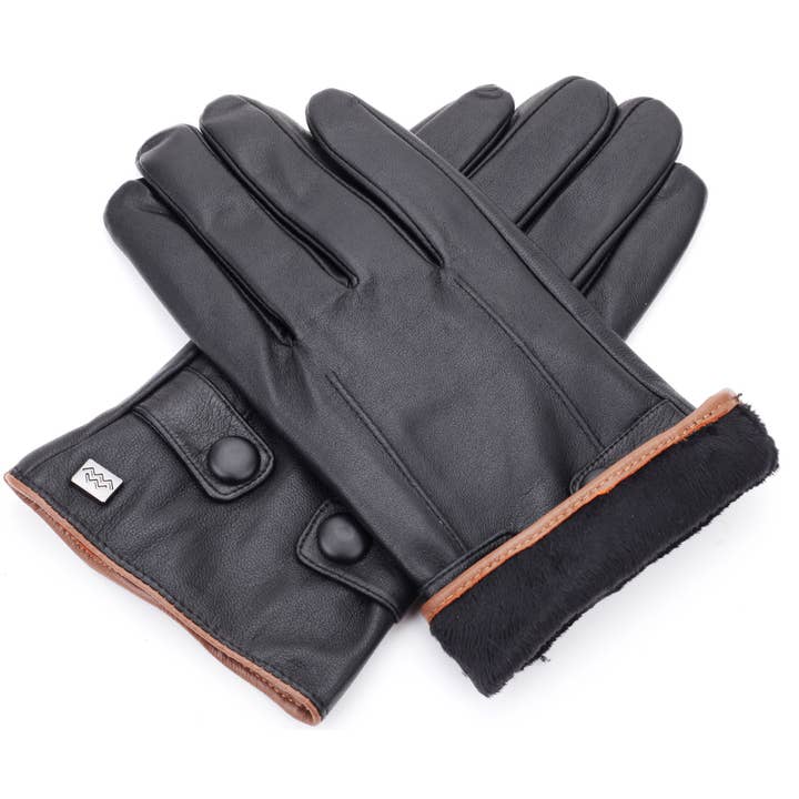 Mio Marino – Engroshandel Handsker - Herre – Knappet Flap Læderhandsker4