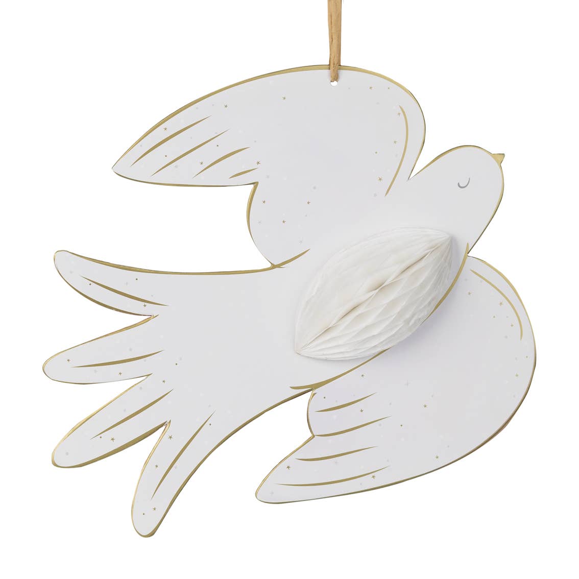 Talking Tables UK – wholesale Ornament set – Dove Honeycomb Hanging Decorations | 3 Pack | Christmas |2