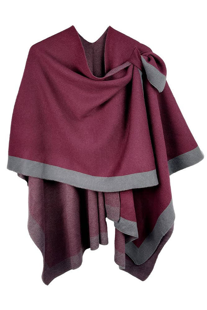 Hana - Venta al por mayor Poncho - Mujer - Ruana ribeteada con correa para el hombro18