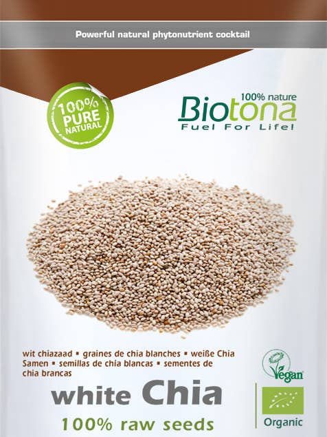 Chia Seed, White 100% Raw Seeds — 400 g for wholesale by Biotona