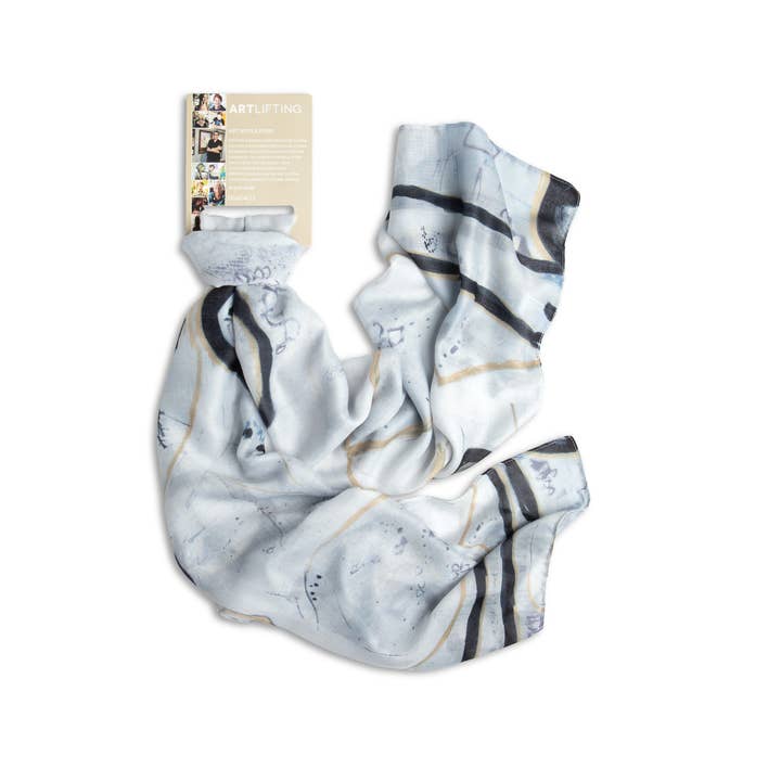 DEMDACO - Wholesale Scarf - Women's - ArtLifting Rectangle Scarf -BlackandWhite