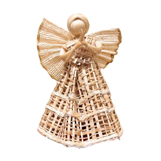 Pleats Burlap Angel - Abaca Ornament | LIKHÂ for wholesale by LIKHÂ