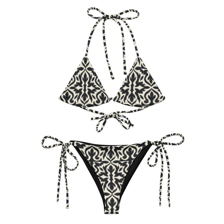 Biquíni de Fio Preto Maison com Costura por atacado de The Cactus Brand