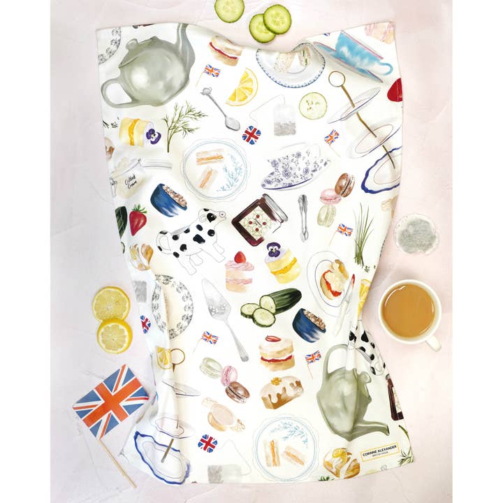 Afternoon Tea Towel - 100% Cotton – Typically British for wholesale by Corinne Alexander