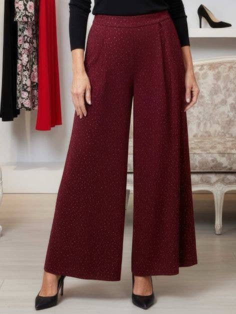 Kurt Muller – wholesale Pants – Women's – Diamante Stud Wide Leg Trousers7