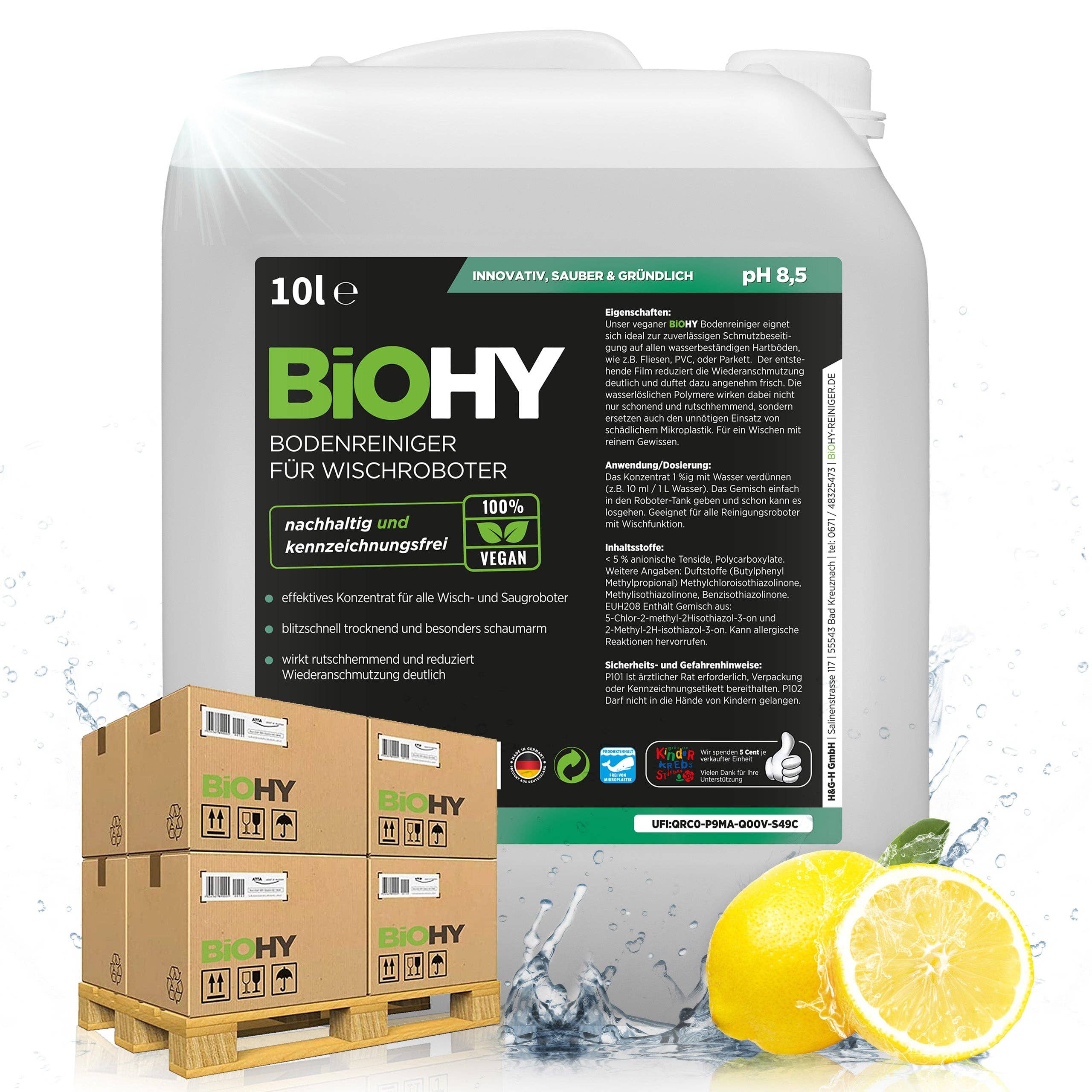 BiOHY - Wholesale Proteïne/superfoodpoeder - BiOHY vloerreiniger voor dweilrobots, glansreiniger, vloeronderhoud, bio-concentraat, B2B2