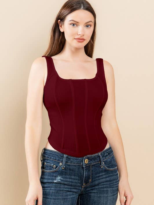 Plus Bustiertop met geribbeld korset voor wholesale door Oddi