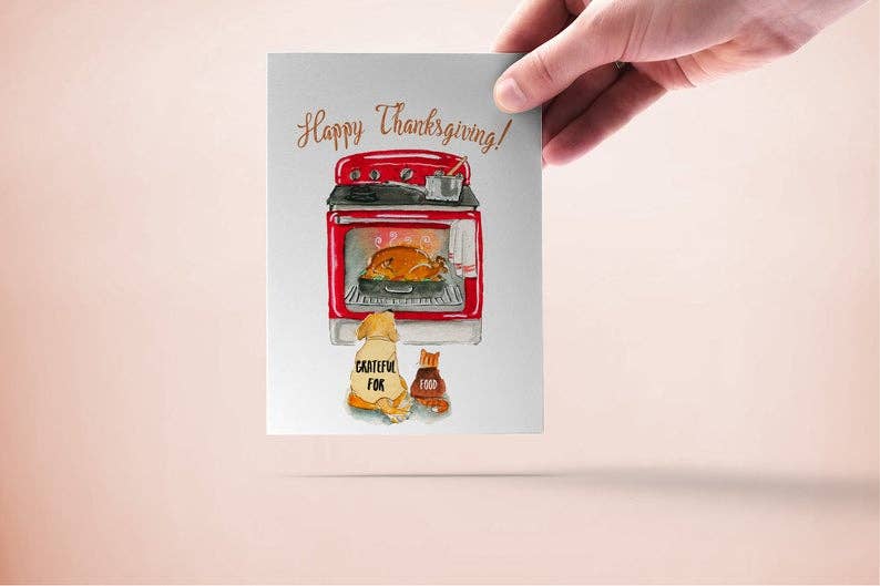 Liyana Studio – wholesale Thanksgiving-kort – Turkiet i ugnen - Roligt Thanksgiving Card2