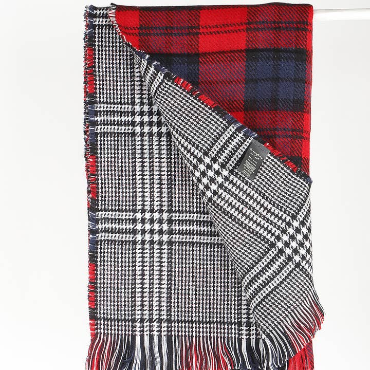 3AM BY H&D ACCESSORIES - Wholesale Scarf - Women's - YCL120097Classic Plaid Fringe Scarf3