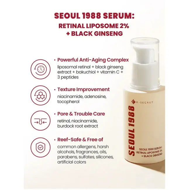 Coastside Skin - Wholesale Facial Serum/Concentrate - KSecret SEOUL 1988 SERUM RETINAL LIPOSOME 2% + BLACK GINSENG1