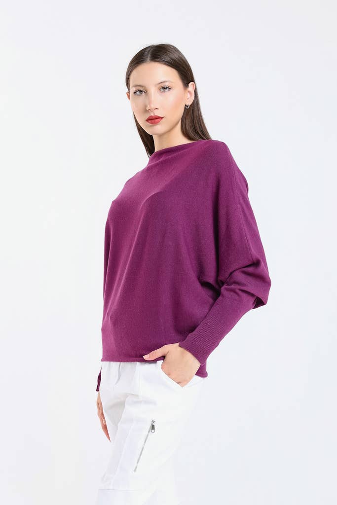 TINA Stephens Italy/Tees By Tina – Engroshandel Pullover - Dame – Mylah seriøst blød batwing sweater (BLS413)46
