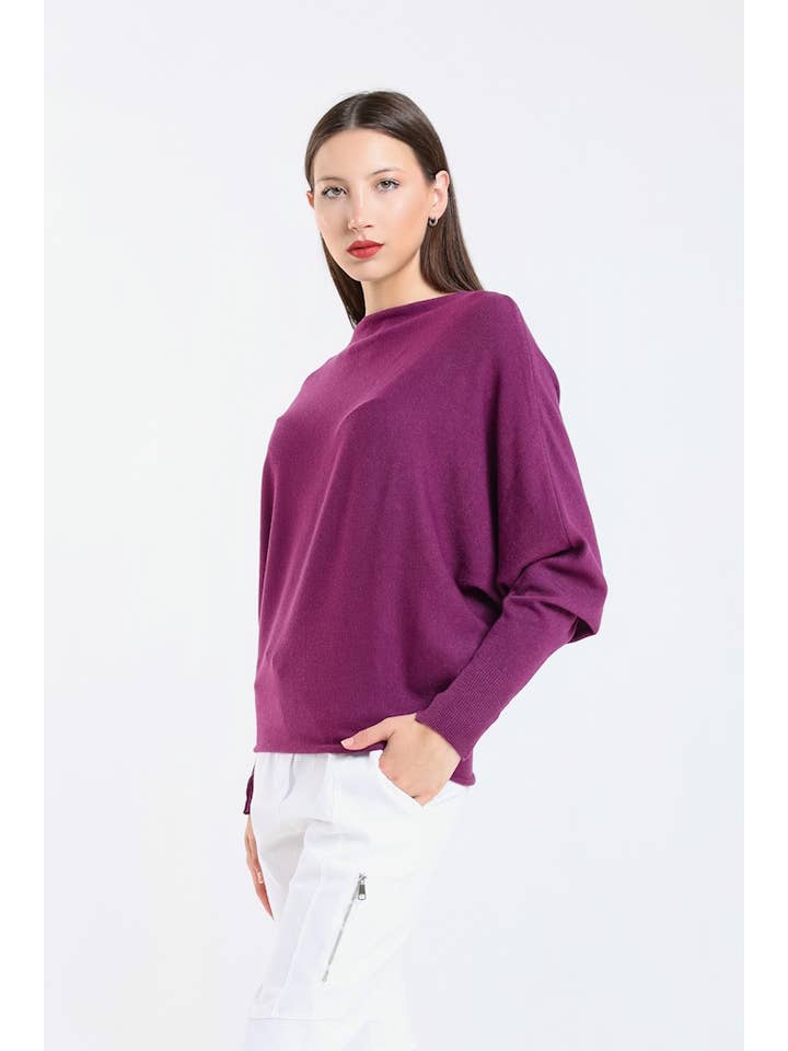 TINA Stephens Italy/Tees By Tina – Großhandel Strickpullover – Damen – Mylah Seriously Weicher Fledermaus-Pullover (BLS413)46