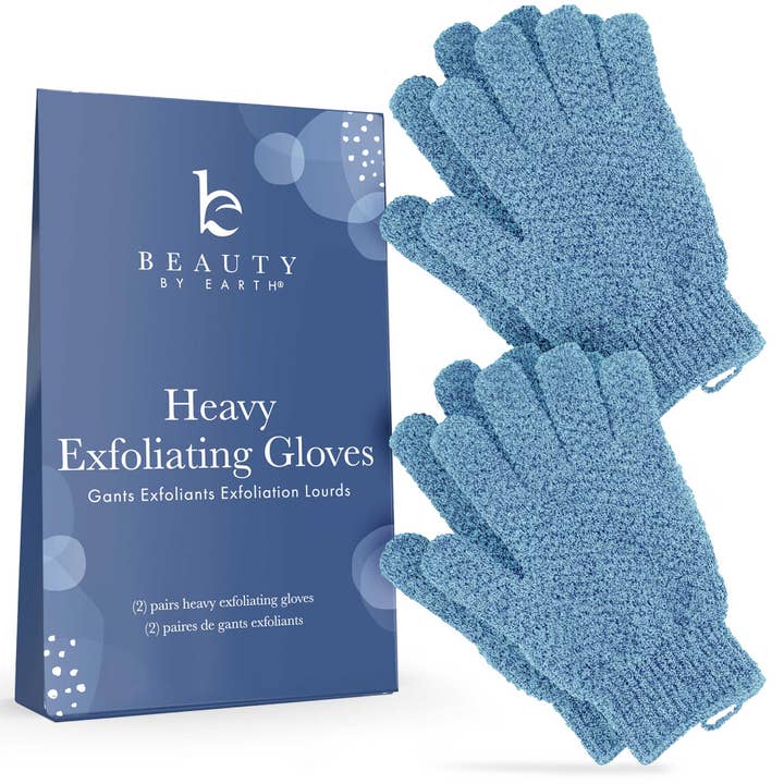 Beauty By Earth - Wholesale Exfoliating Gloves/Mitts - Exfoliating Shower Gloves - (Pack of 4 Gloves)1