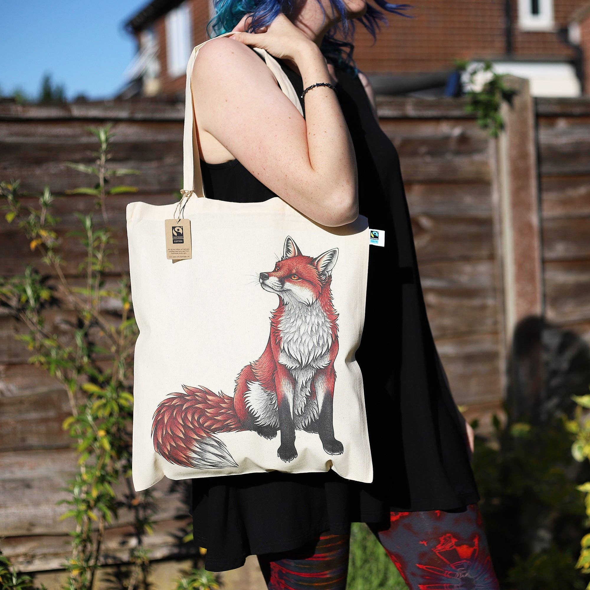 Lyndsey Green Illustration – wholesale Tote bag – Unisex – Red Fox Eco Tote Bag ~ Organic & Fairtrade Cotton1