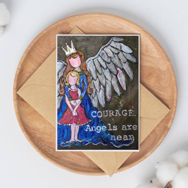 ”Mod, änglar är nära” gratulationskort. för wholesale av The Art of Kristen Feighery