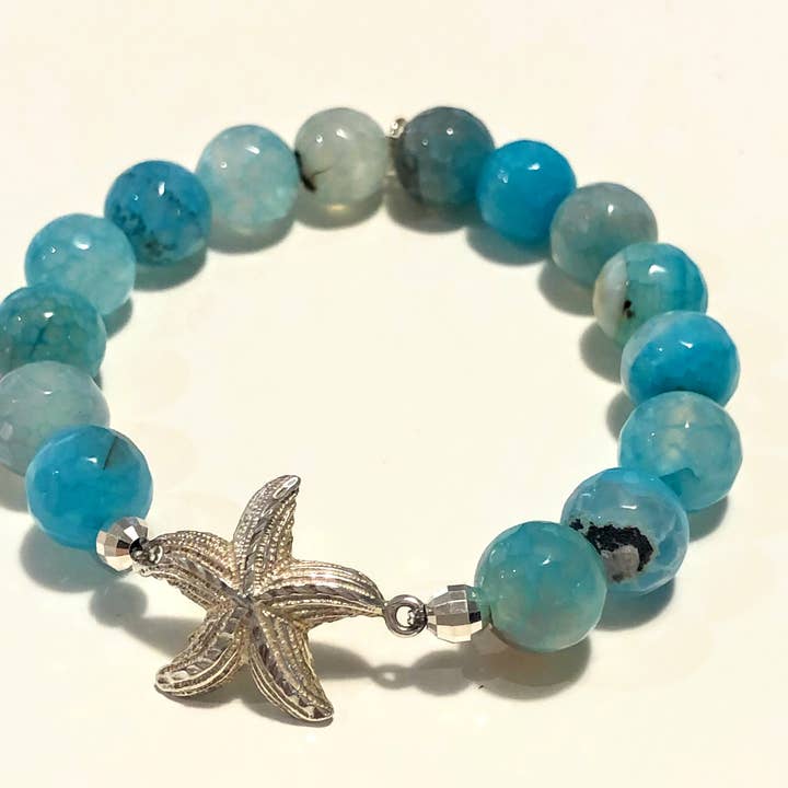 Pulsera Estrellas de Mar de Plata para venta al por mayor de Fishgirl Designs