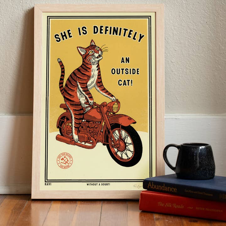 Ravi Zupa Arts - Wholesale Art Print - Outside Cat Print3