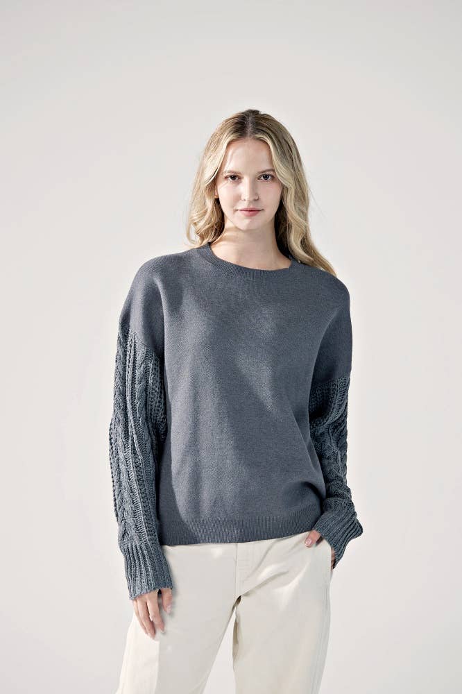 noflik – wholesale Knitted jumper – Women′s – INT1031 Cable Slve Sweater- 6pcs Pack $5.75/unit (72%OFF)24