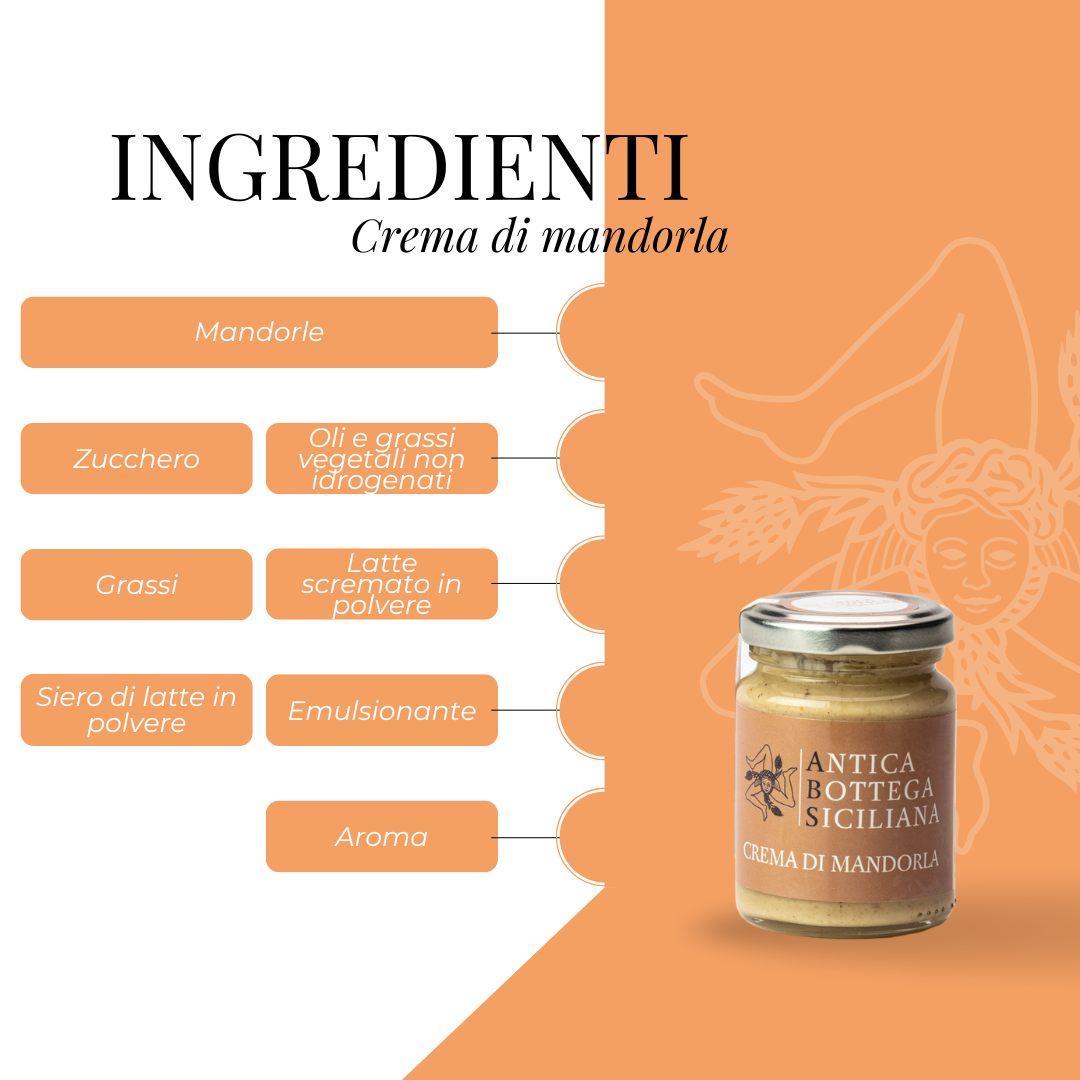 Antica Bottega Siciliana - Vendita all'ingrosso Burro di frutta secca - Crema dolce spalmabile di Mandorle siciliane -100g2