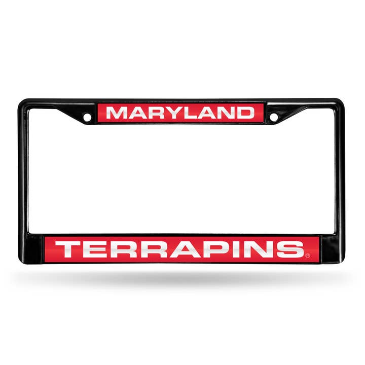 NCAA Maryland Terrapins Black Black Laser Cut Chrome Frame for wholesale by Rico Industries