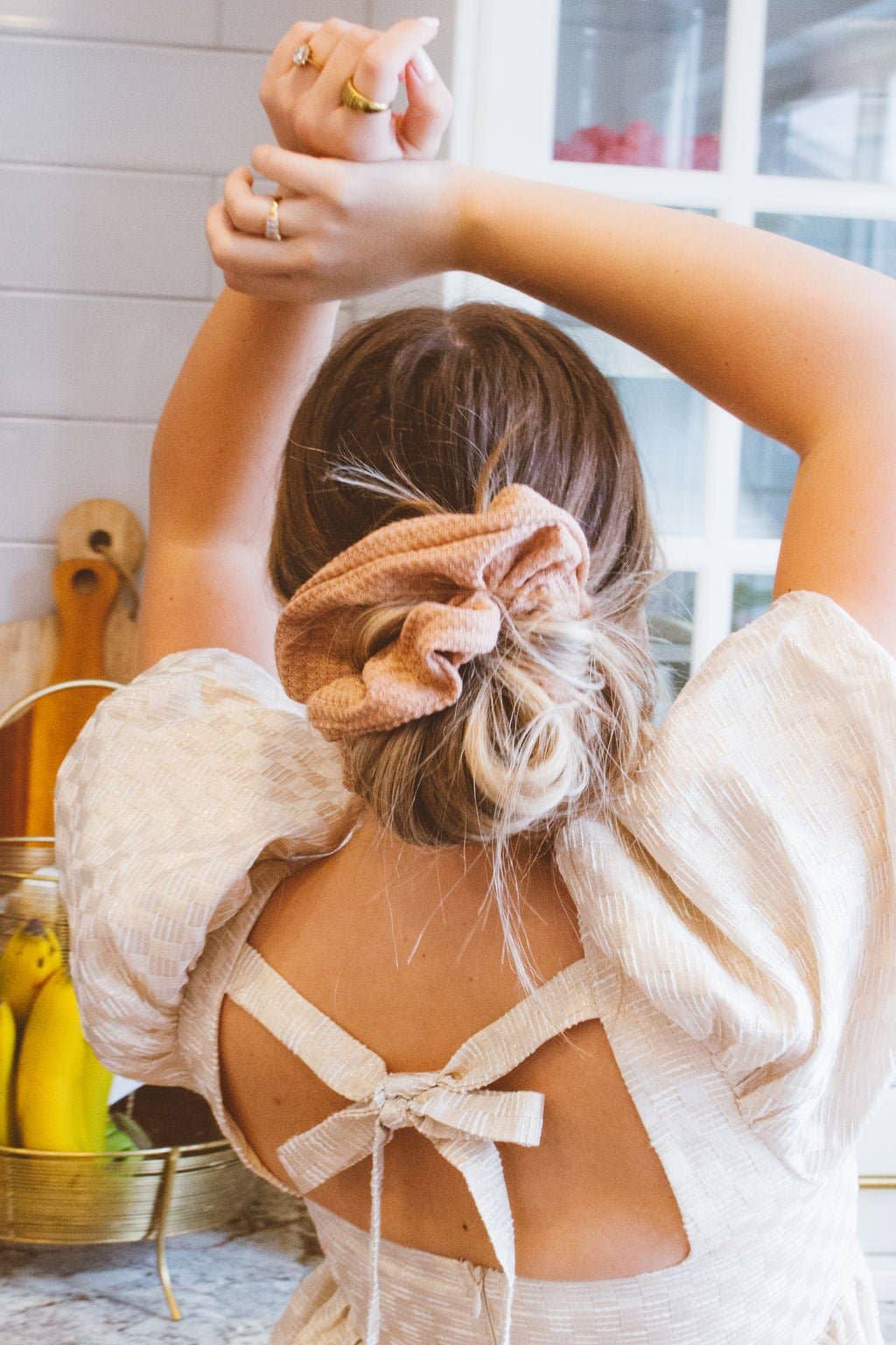 Shop Andi - Vente Chouchou – femme - Chouchou géant en tricot gaufré Blush1