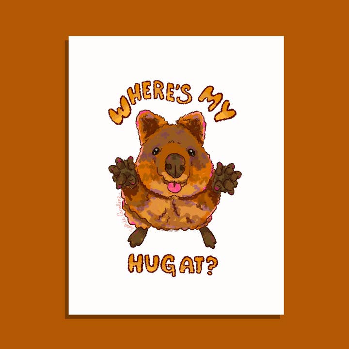 Quokka ¿Dónde está mi abrazo? Impresión en varios tamaños y acabados para venta al por mayor de contemporarycaroline