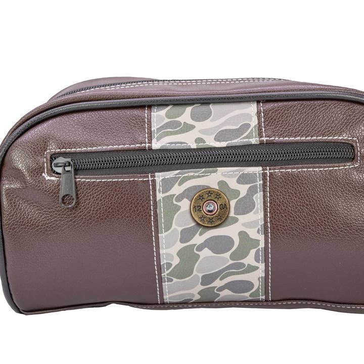 Zep-Pro - Wholesale Toiletry Bag - Men's - Shot Shell Brown Pebble Old School Camo Men's Toiletry Dopp Bag.1