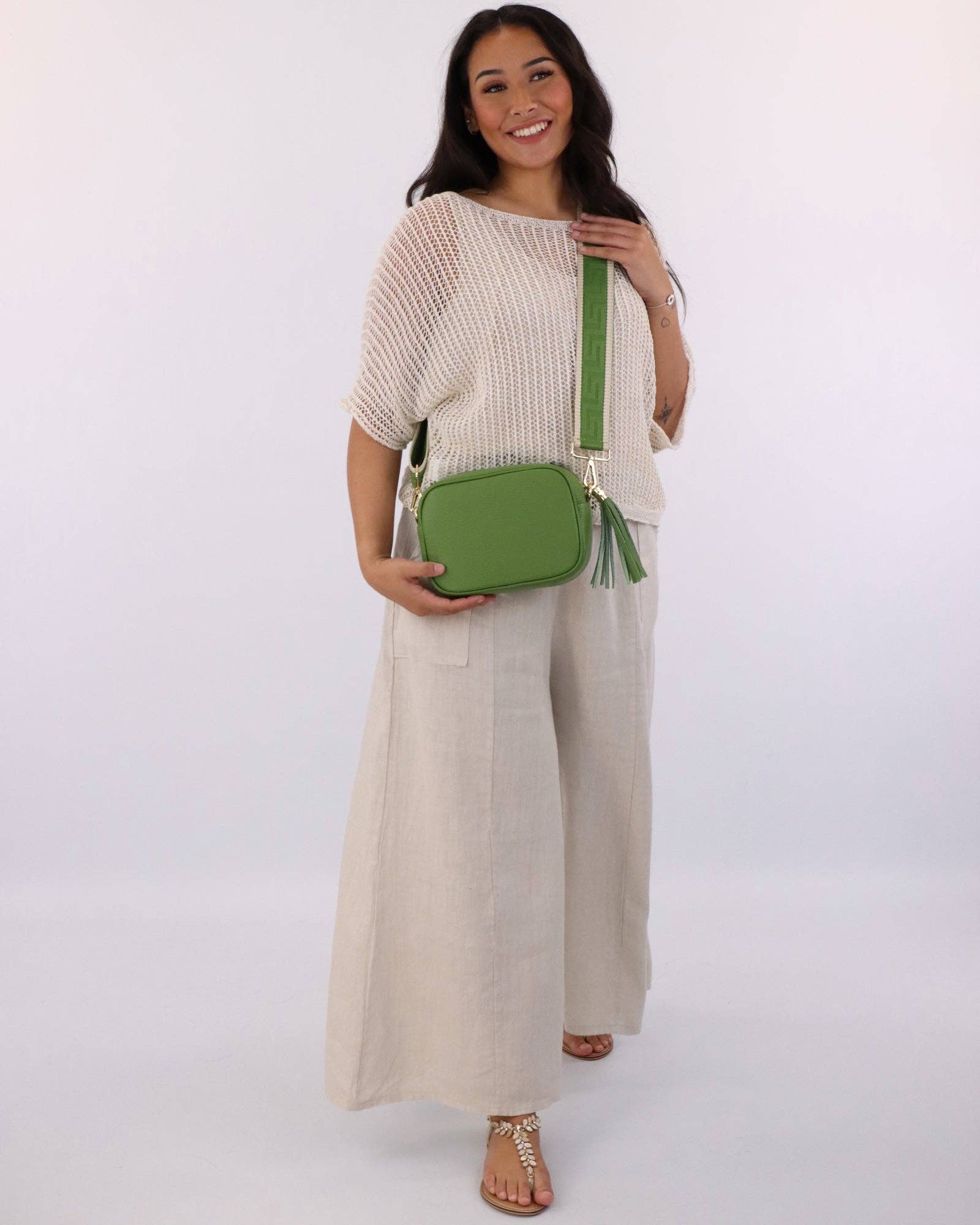 Cadenza Italy Ltd – wholesale Pants – Women's – Linen Flared Trousers with Tie Belt0