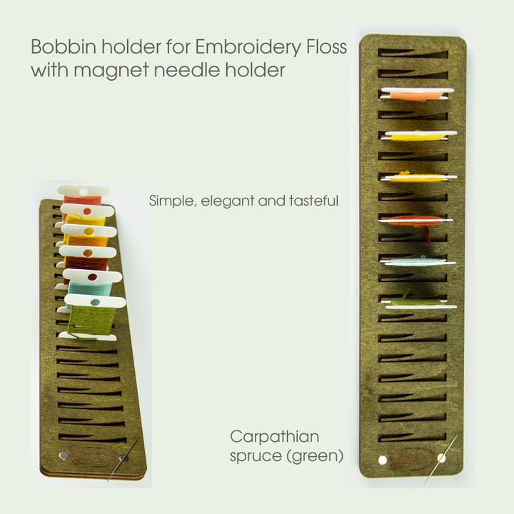 Embroidery craft - Wholesale Embroidery/cross-stitch supplies - Embroidery bobbin holder with magnet and 20 thread slots1