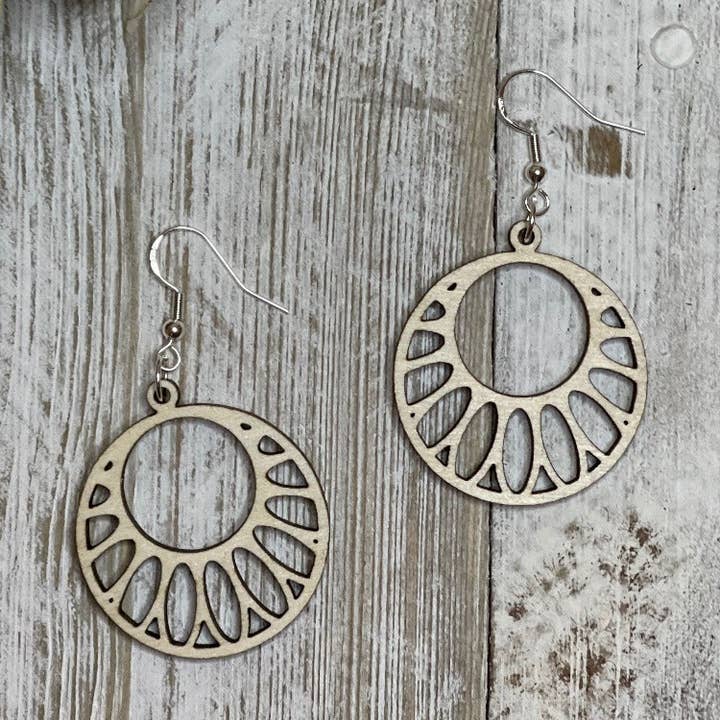 Ligeros, redondos, de madera, colgantes, pendientes, regalos para ella para venta al por mayor de Trumm & Co