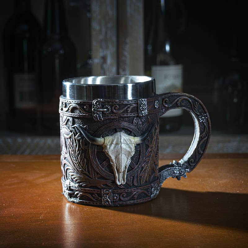 Pacific Trading - Wholesale Coffee Mug - Western Cow Skull Coffee Mug