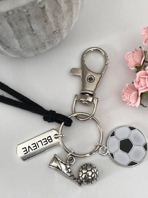 Miss DJ Angel - Wholesale Keychain - Unisex - Football keychain, soccer keychain, football theme, shoe and ball, sports ball gift1
