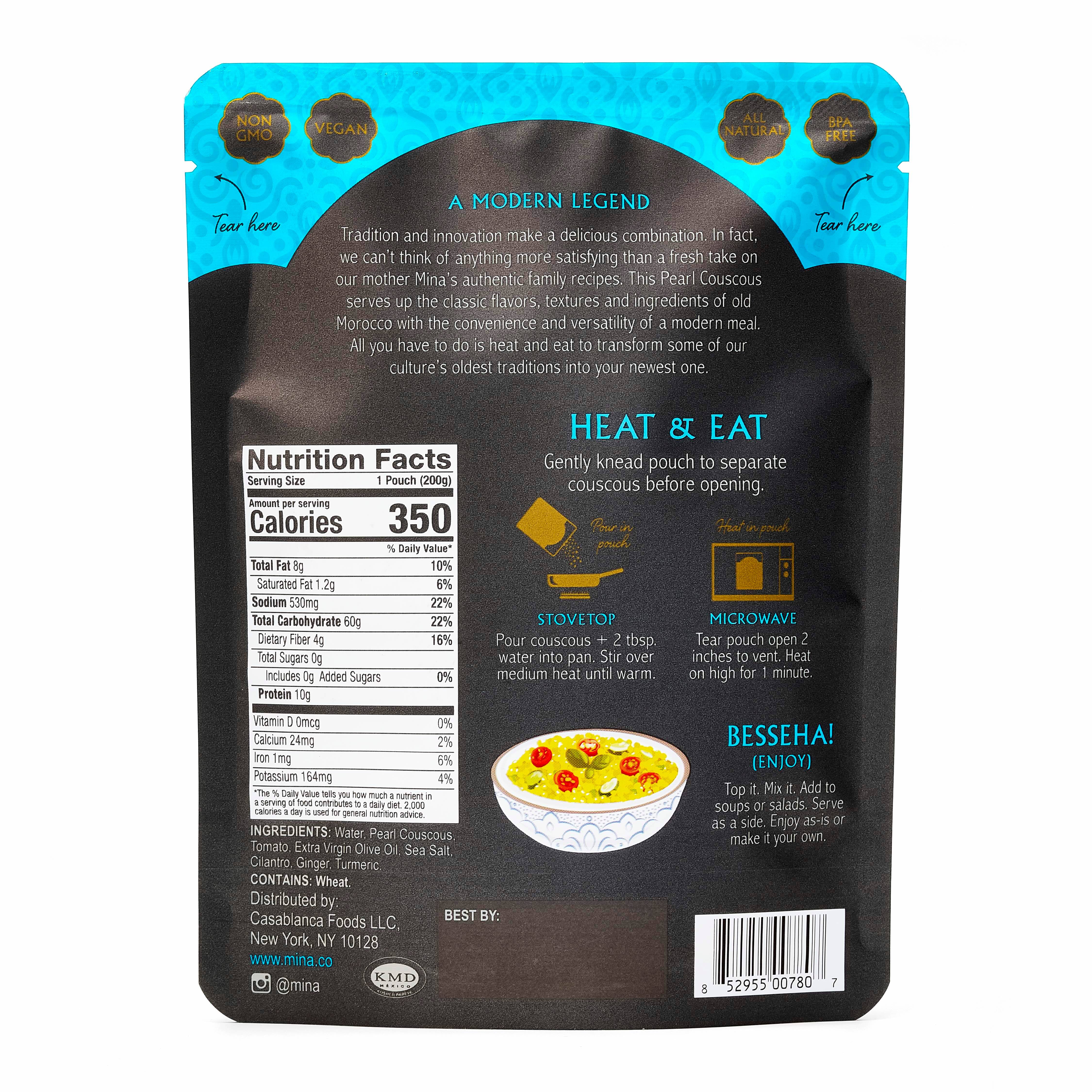 Mina - Wholesale Pasta - 7 oz Pearl Couscous with Turmeric & Ginger1