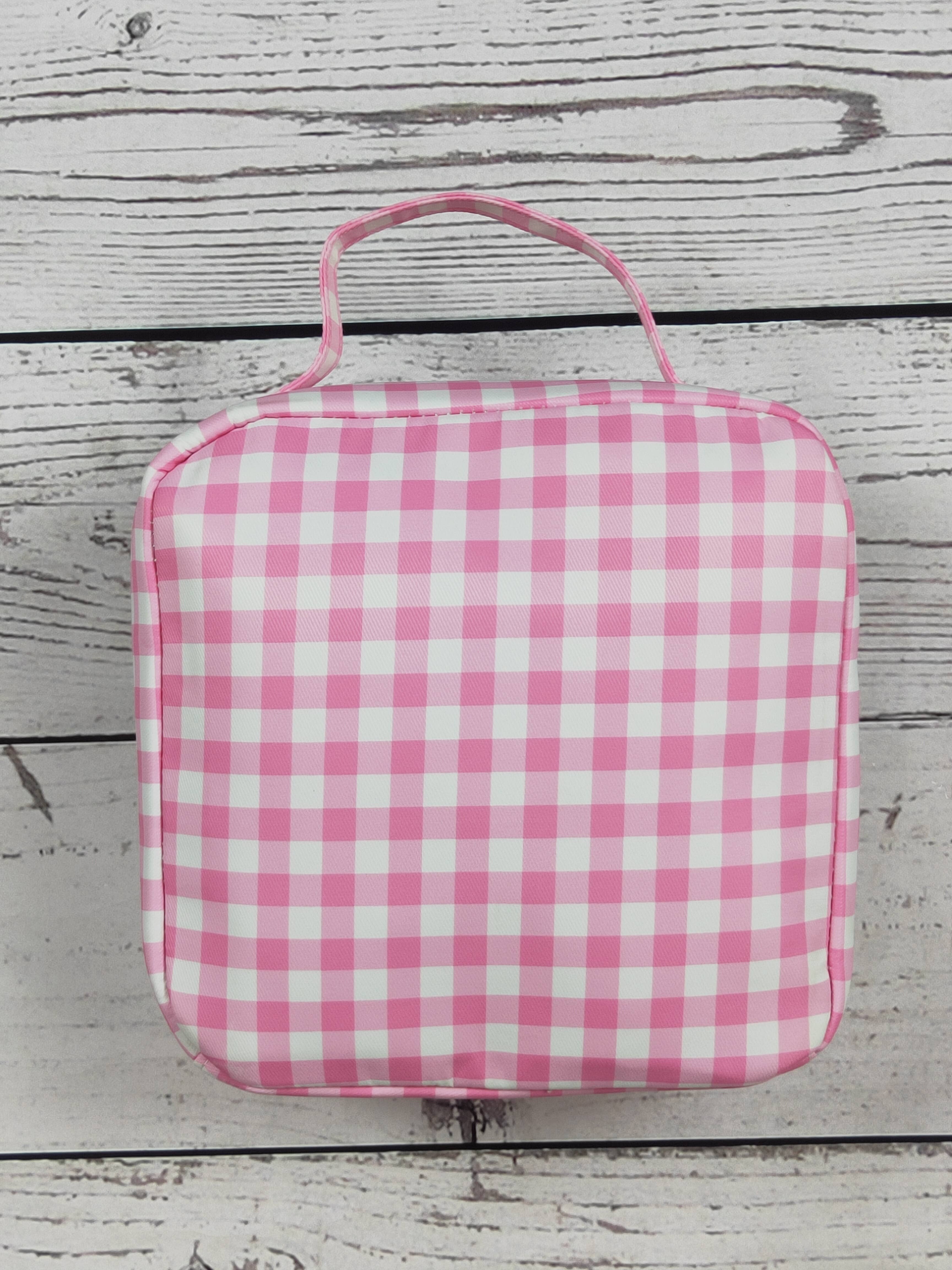 sassy kids palace - Venta al por mayor Bolsa para almuerzo/fiambrera - Niños - Lonchera para bebé niña con volantes y diseño a cuadros rosa1