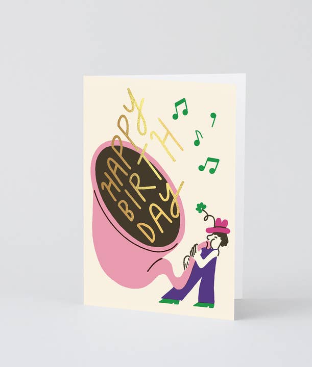 Wrap (US duties paid) - Vente Cartes d'anniversaire - Carte de vœux « Happy Birthday Tuba »