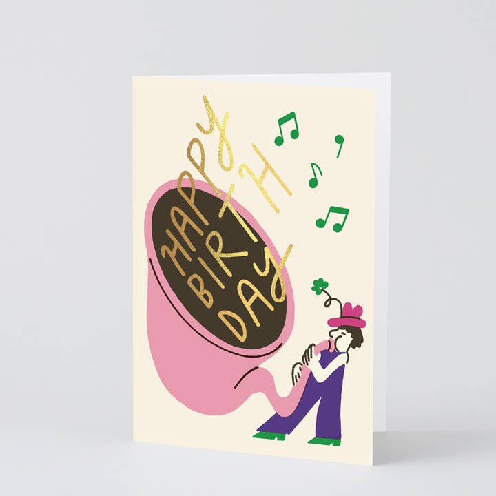 Wrap - Wholesale Birthday Card - ‘Happy Birthday Tuba’ Greetings Card