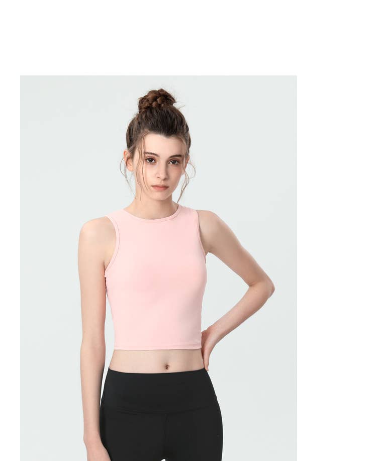 Pink Open Back with Tie String Cropped Active Top for wholesale on Faire3
