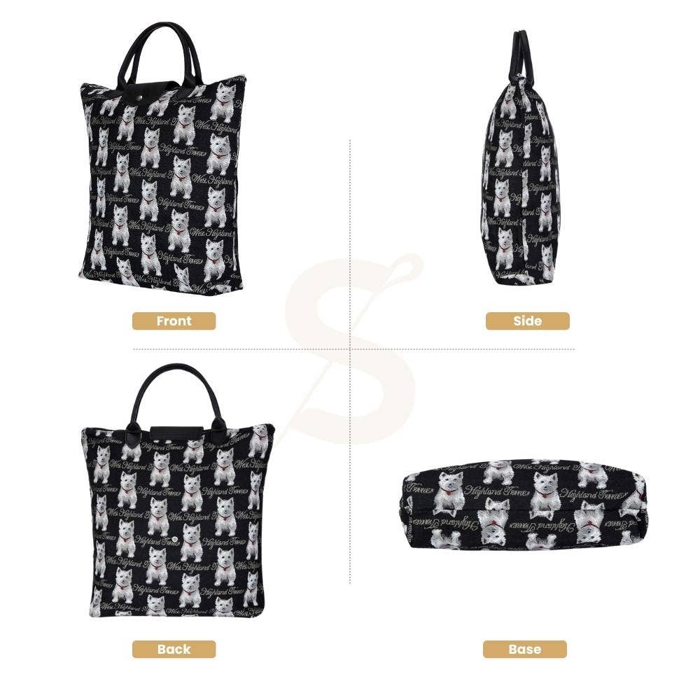 SignareArt - Wholesale Grocery/Shopping Bag - FDAW-WES | WESTIE DOG FOLDAWAY GROCERY BAG1