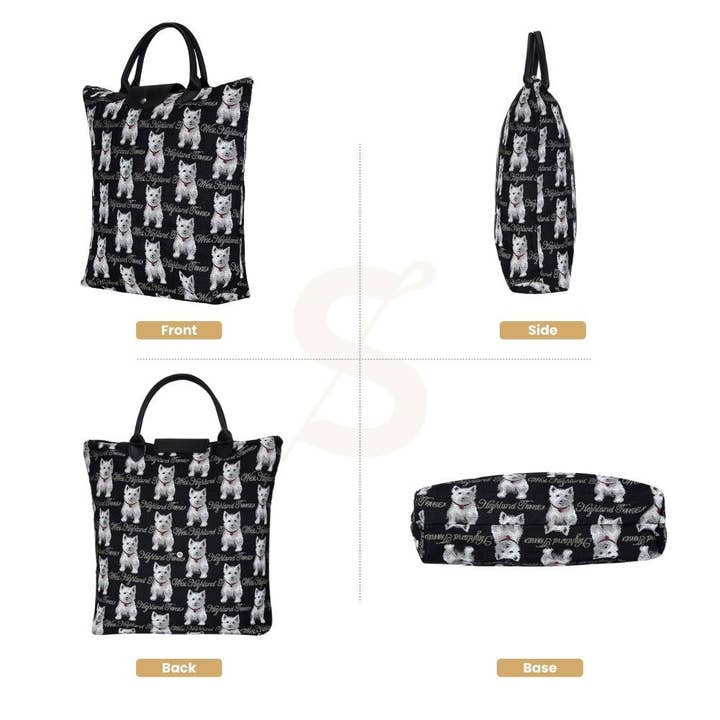 SignareArt - Wholesale Grocery/Shopping Bag - FDAW-WES | WESTIE DOG FOLDAWAY GROCERY BAG1