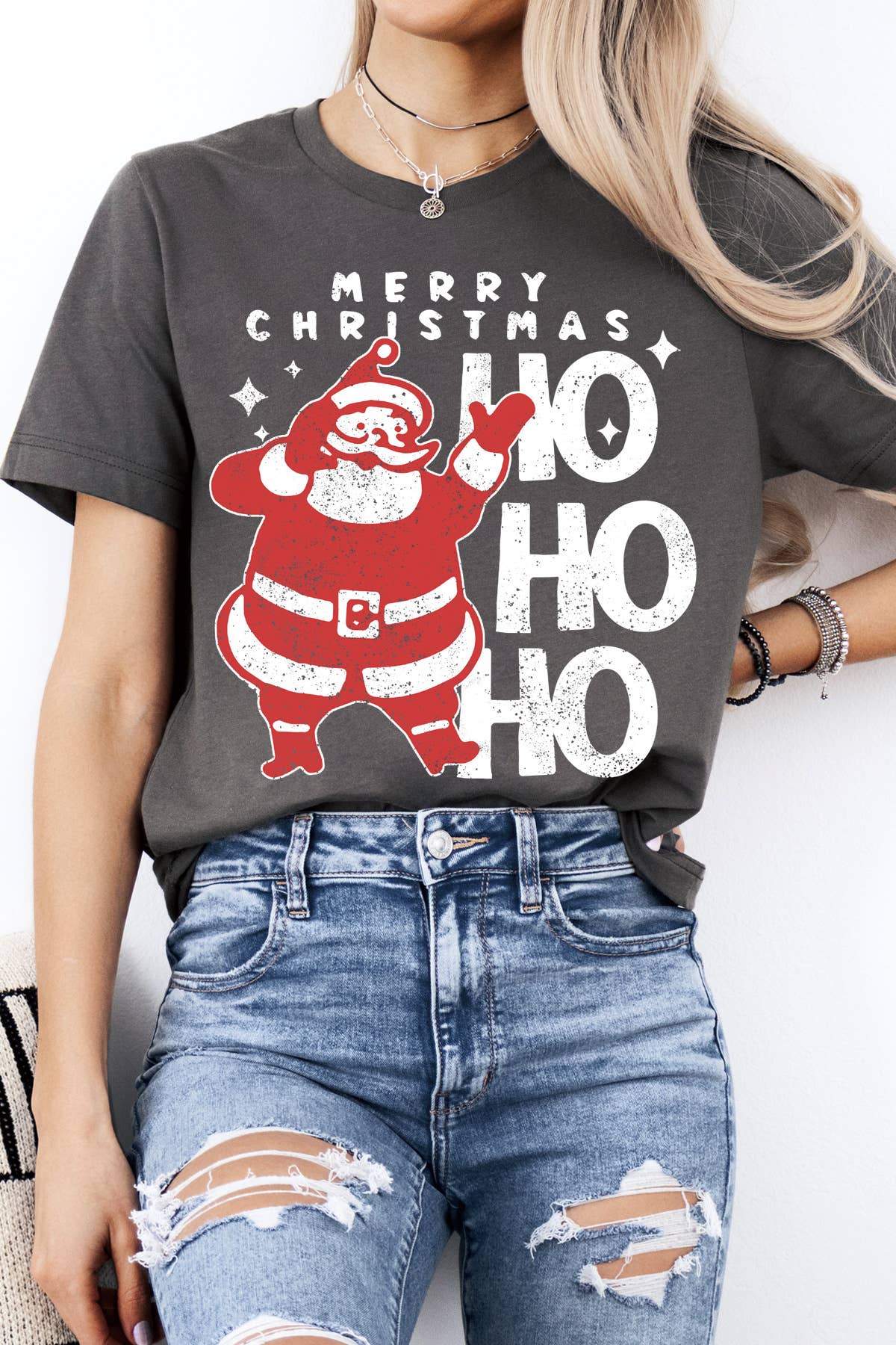 BouTeeQue Closet - Wholesale T-shirt met print - Dames - BT2241 T MERRY CHRISTMAS HO HO T-shirt met korte mouwen3