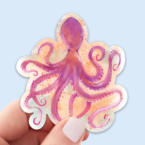 Octopus Die Cut Sticker for wholesale by Dawn of Designs