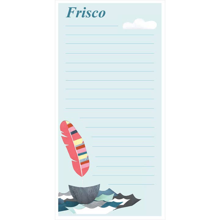 Frisco Feather Boat Anteckningsblock för wholesale av Lilybart LLC