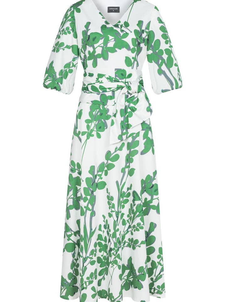 Abito lungo con foglie verdi per la vendita all'ingrosso da parte di Marianna Déri GmbH