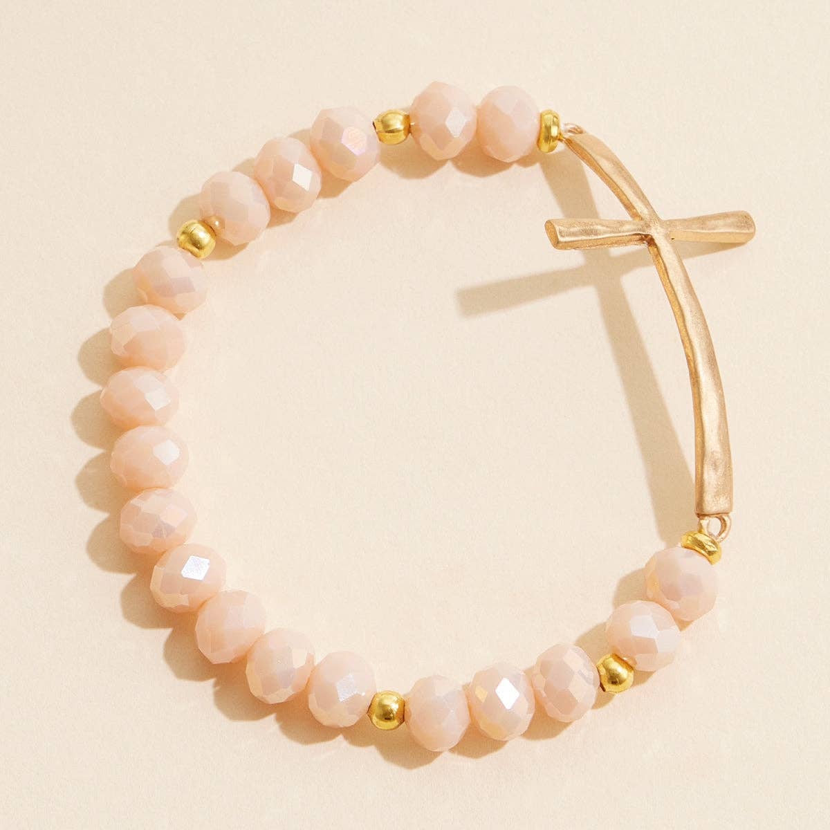 Frem - Wholesale Bedelarmbandje - Glazen kralenarmband met kruisbedel14