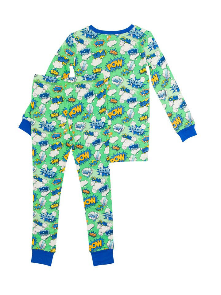 Green SoftSnooze™ Boys Bamboo Viscose Boom Pow Long Sleeve Pajama Set
for wholesale on Faire1